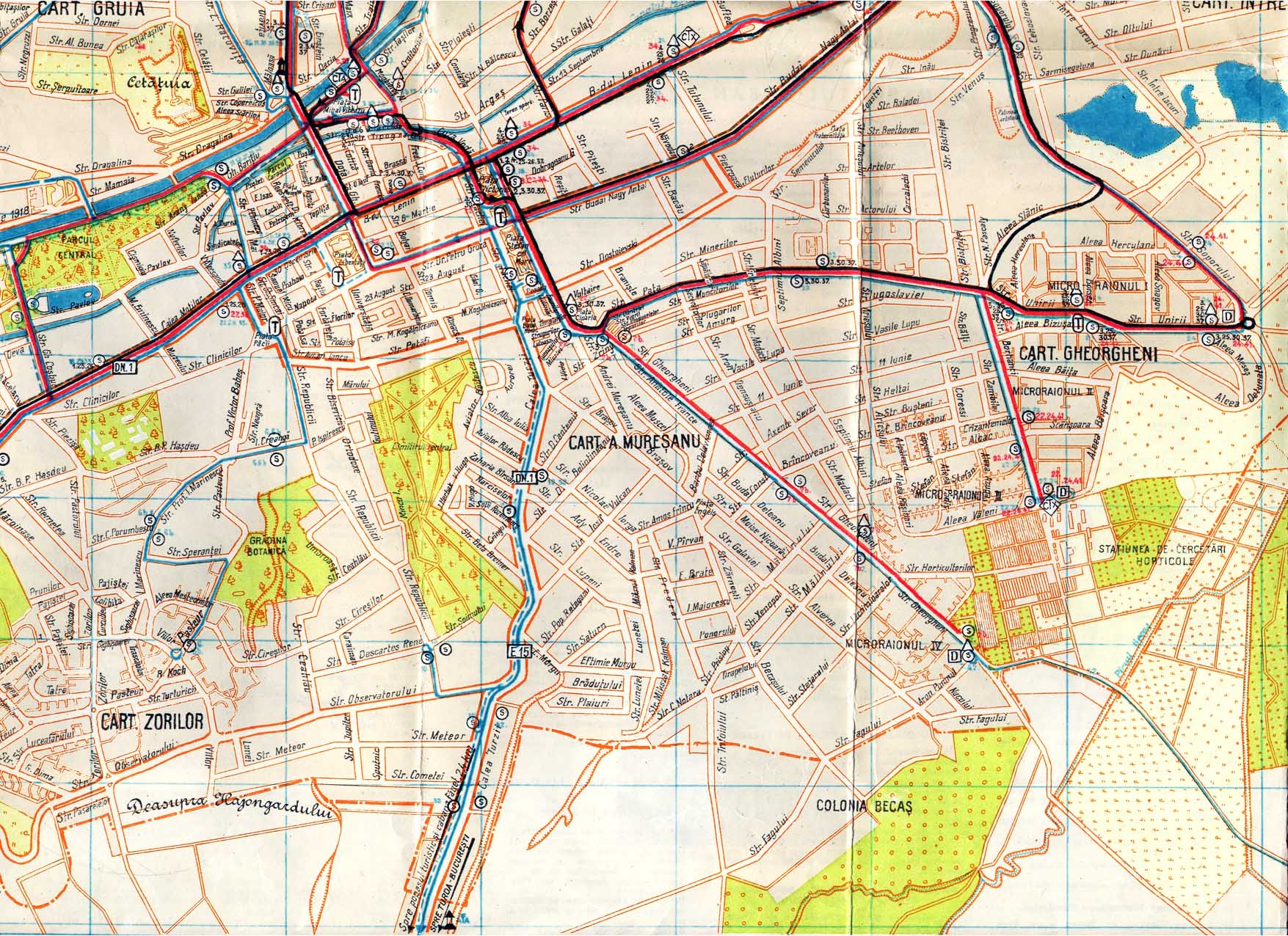 Cluj 1980 harta SUD.jpg
